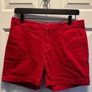 Tommy Hilfiger Women's Red Cotton Bermuda Shorts